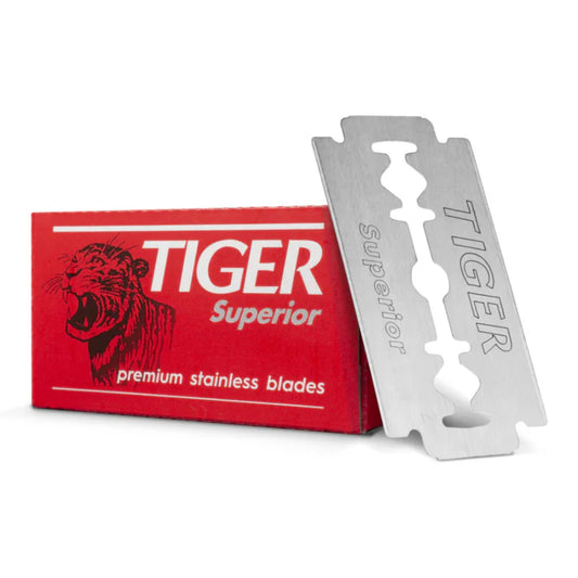 5 double edge razor blades stainless steel Tiger Superior