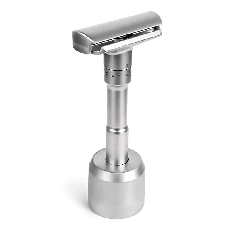 The Shave Factory – Verstellbarer Rasierhobel matt mit Ständer