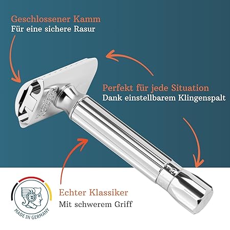 Merkur Progress Rasierhobel Adjustable Progress 500 Bright-Chrome